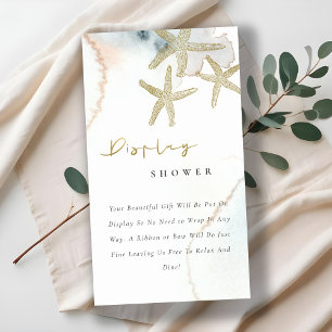 Cartão De Informações Exposição de Estrela-do-Mar Azul Dourada Fofa para