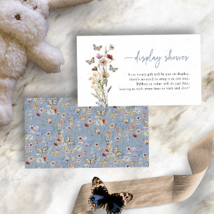 Cartão De Informações Exposição de Flores Silvestres Azuis Boho para Chu