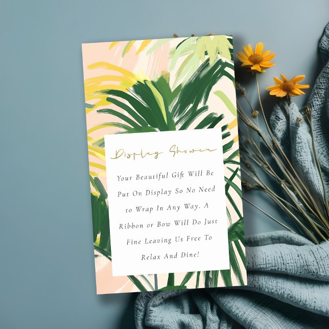 Cartão De Informações Exposição de Palma Tropical Verde Boho Chuveiro de (Criador carregado)