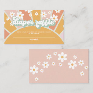 Cartão De Informações Faca de Fralda do Groovy Baby Retro Chá de fraldas