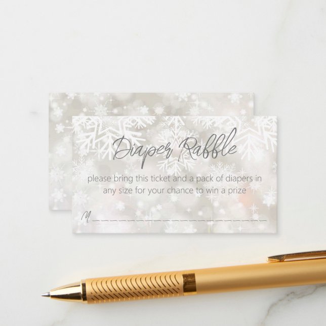 Cartão De Informações Faca de fralda pastel de neve de inverno (Frente/Verso In Situ)