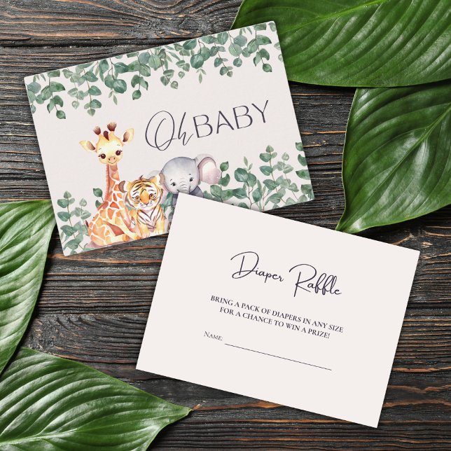 Cartão De Informações Faca-Fralda Cártaro de Animais Safari (Criador carregado)