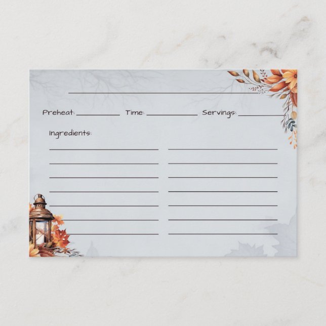 Cartão De Informações Fácil como Pie Basic Recipipipe Card (Frente)