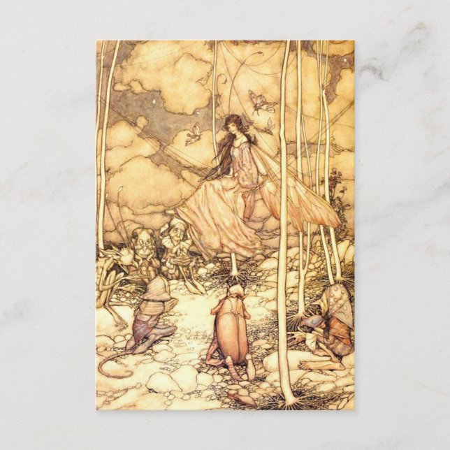 Cartão De Informações Fada Arthur Rackham (Frente)