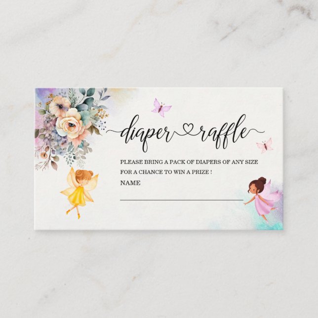 Cartão De Informações Fada de Fada Látea Princesa fralda r (Frente)