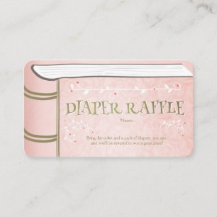 Cartão De Informações Fada de Storybook de Fralda chá de fraldas Raffle