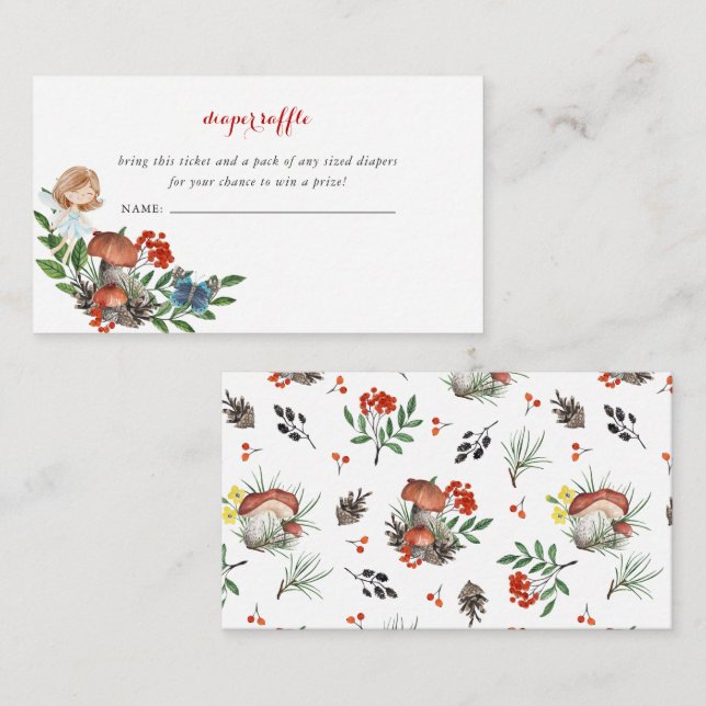 Cartão De Informações Fada do Bosque Encantado | Bilhete Inclusivo de So (Frente/Verso)