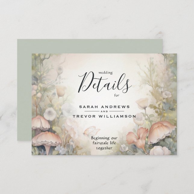 Cartão De Informações Fairy Tale Woodland Fairycore Romance (Frente/Verso)