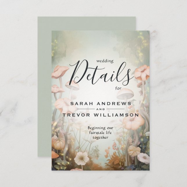 Cartão De Informações Fairy Tale Woodland Fairycore Romance (Frente/Verso)