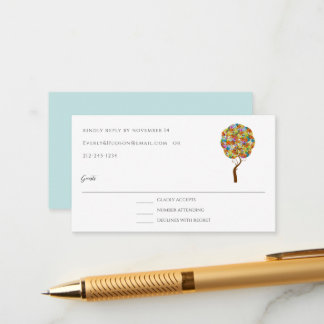 Cartão De Informações Fairytalt Forest Patchwork Floral Fairy Tale Tree