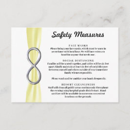 Cartão De Informações Faixa Amarela Prata Infinitude Medidas de Seguranç