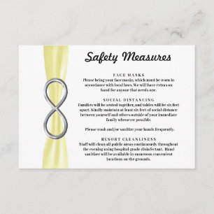 Cartão De Informações Faixa Amarela Prata Infinitude Medidas de Seguranç