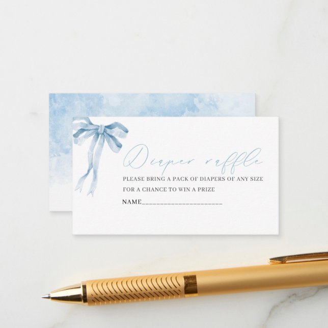 Cartão De Informações Faixa de fralda da fita chá de fraldas azul-aquare (Frente/Verso In Situ)