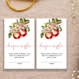 Cartão De Informações Fall Apple Chá de fraldas Fralda Raffle