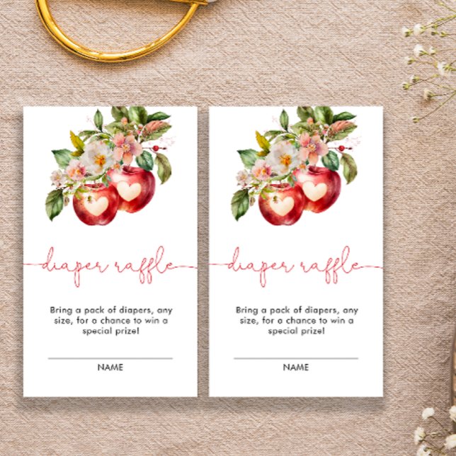 Cartão De Informações Fall Apple Chá de fraldas Fralda Raffle (Criador carregado)