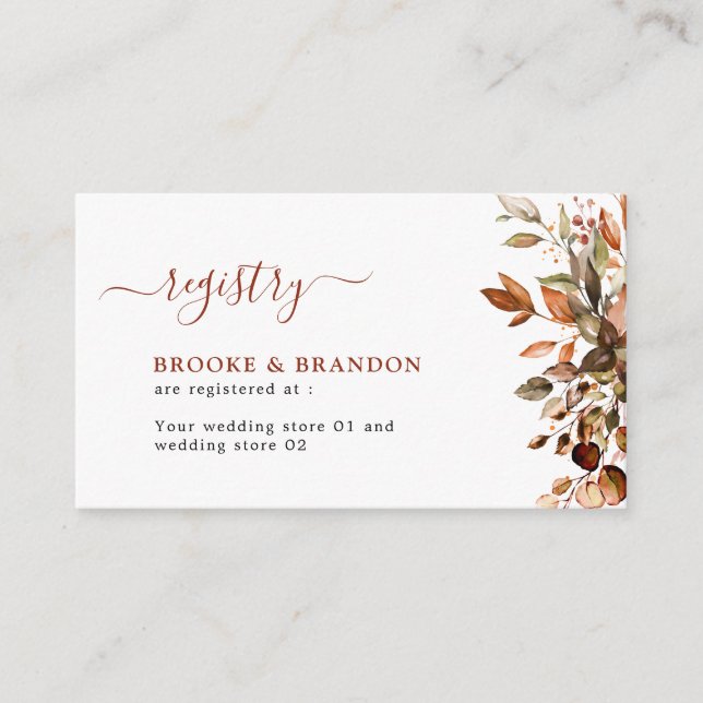 Cartão De Informações Fall Autumn Deixa País Russo Boho Casamento Enc (Frente)