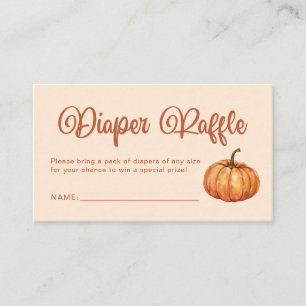 Cartão De Informações Fall Boho Pumpkin Chá de fraldas Fralda Raffle