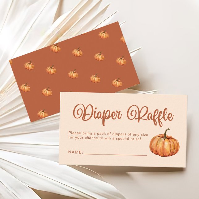 Cartão De Informações Fall Boho Pumpkin Chá de fraldas Fralda Raffle (Criador carregado)