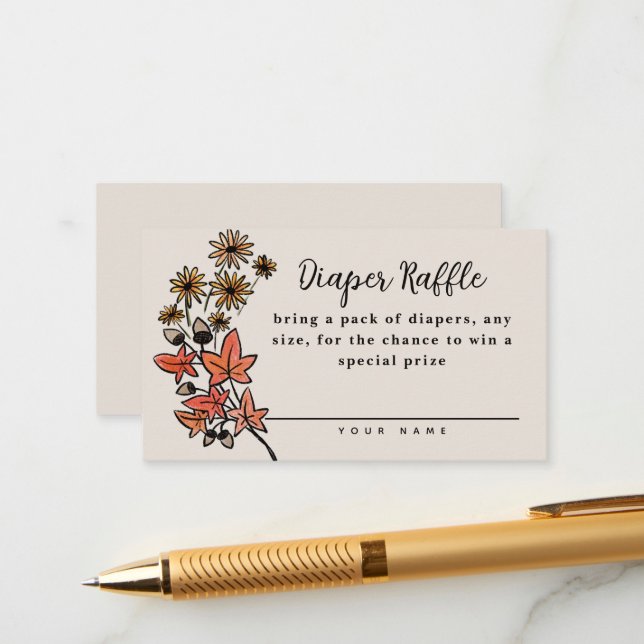 Cartão De Informações Fall Harvest Fralda Raffle (Frente/Verso In Situ)