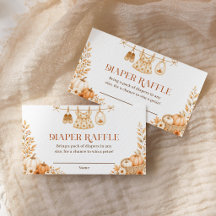 Fall Little Pumpkin Girl Baby Shower Diaper Raffle