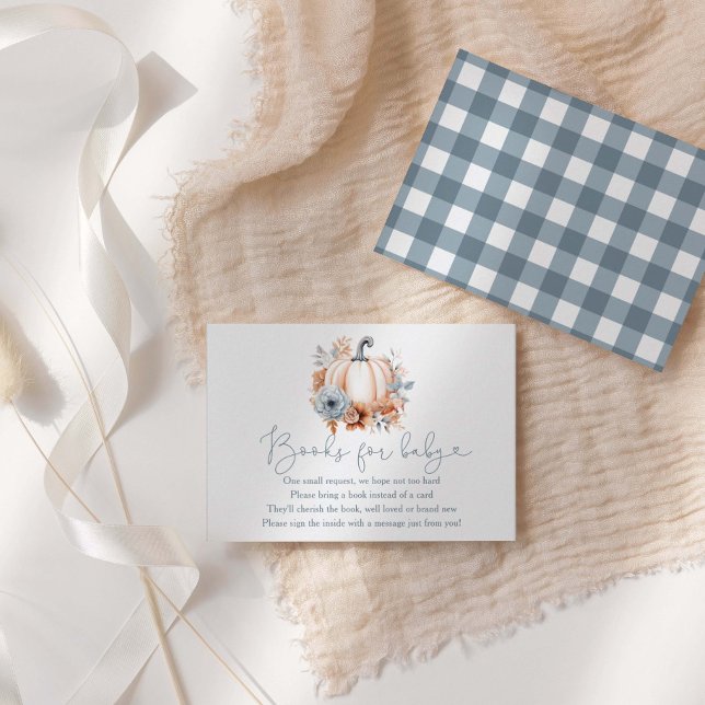 Cartão De Informações Fall Pumpkin Boy Chá de fraldas Livros Para Bebê (Criador carregado)