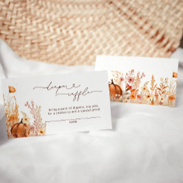 Cartão De Informações Fall Pumpkin Floral Fralda Raffle