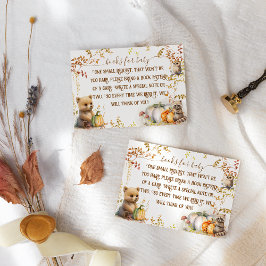 Cartão De Informações Fall Woodland Pumpkin Chá de fraldas Livros