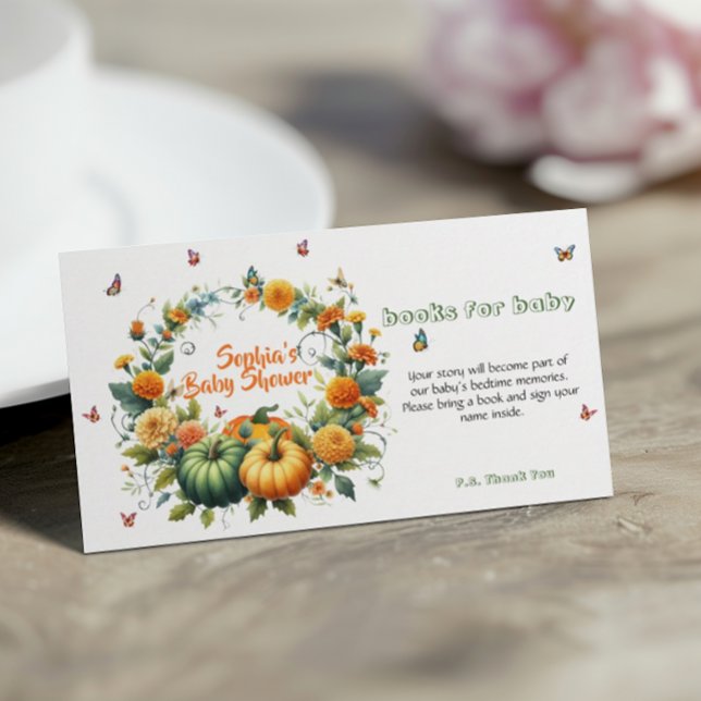 Cartão De Informações Fall Wreath Floral Com Bombeiros Adoráveis (Criador carregado)