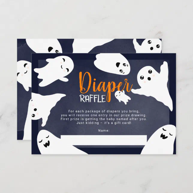 Cartão De Informações Fantasmas do Halloween chá de fraldas de