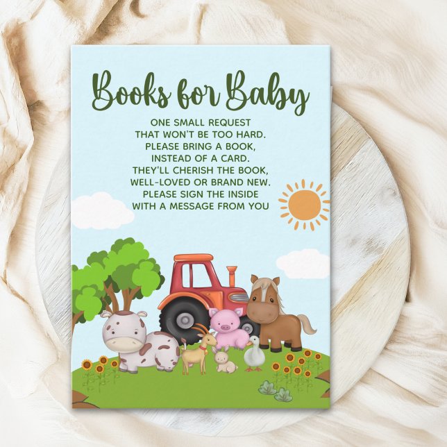 Cartão De Informações Farm Barnyard Baby Shower (Criador carregado)