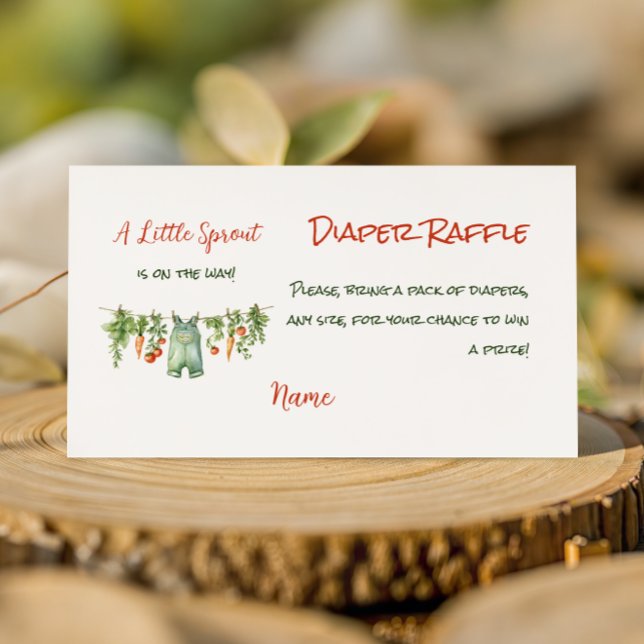 Cartão De Informações Farm Little Sprout Clothesline Baby Shower Diaper (Criador carregado)