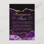 Cartão De Informações Faux Glitter Agate Honeymoon, de cor roxa e Dourad<br><div class="desc">Agato de falso roxo e Dourado e design de mármore com amêijoa de ouro</div>
