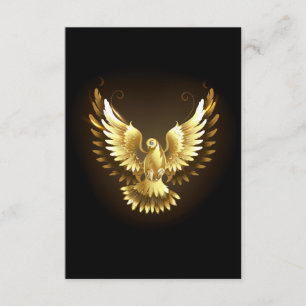 Cartão De Informações Faux Gold Foil Peace Dove em Preto