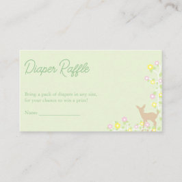 Cartão De Informações Fawn Floral Girl Baby Shower Diaper Raffle