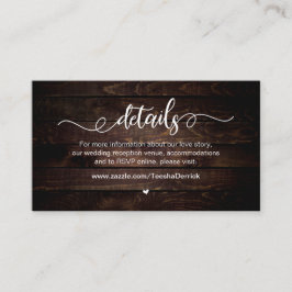 Cartão De Informações Fazenda Russa Moderna, Branco, Madeira, Detalhes D