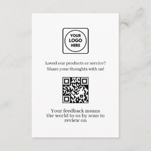 Cartão De Informações Feedback QR Link de Avaliação de Negócios do Cli