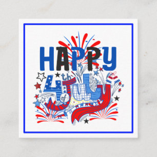 Cartão De Informações Feliz 4 de julho Fireworks USA-63261
