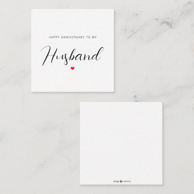 Cartão De Informações Feliz Aniversário Ao Meu Marido  (Frente/Verso)