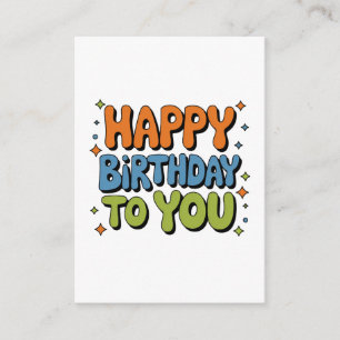 Cartão De Informações Feliz Aniversário Groovy