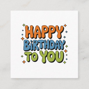 Cartão De Informações Feliz Aniversário Groovy