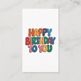 Cartão De Informações Feliz Aniversário Retrô