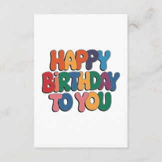 Cartão De Informações Feliz Aniversário Retrô