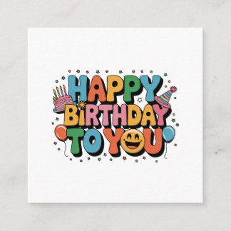 Cartão De Informações Feliz Aniversário Sorridente