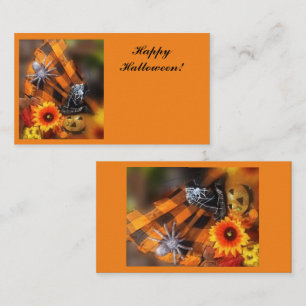 CARTÃO DE INFORMAÇÕES FELIZ HALLOWEEN - PLACA FLORISTA