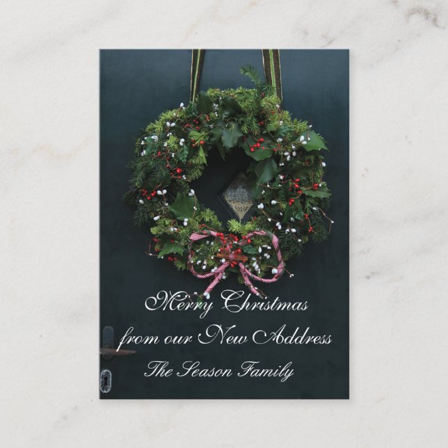 Cartão De Informações Feliz juramento de Natal do nosso novo endereço (Frente)