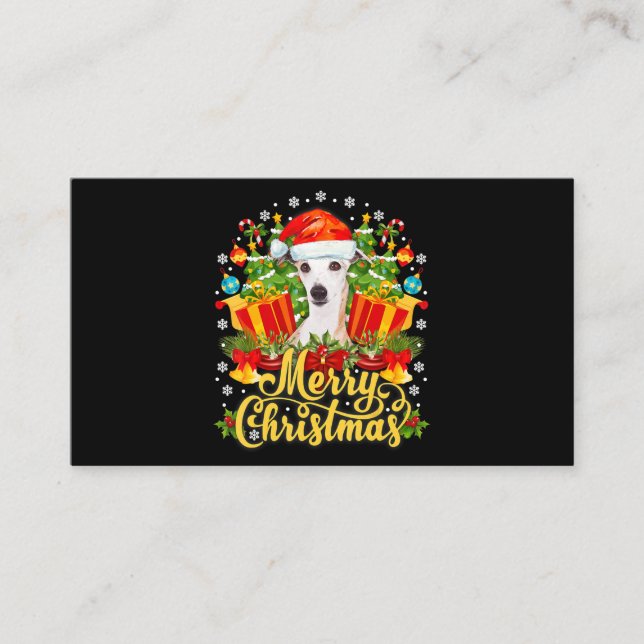 Cartão De Informações Feliz Natal Whippet Mãe Pai Xmas (Frente)