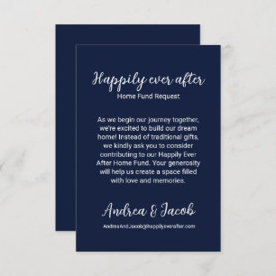 Cartão De Informações Feliz Nunca Após Marinho Blue Home Fund