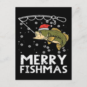 Cartão De Informações Feliz Peixesmo Peixe Pescaria Natal