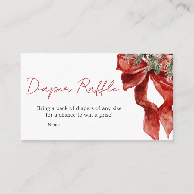 Cartão De Informações Feliz Pequena Fralda de Natal Raffle (Frente)