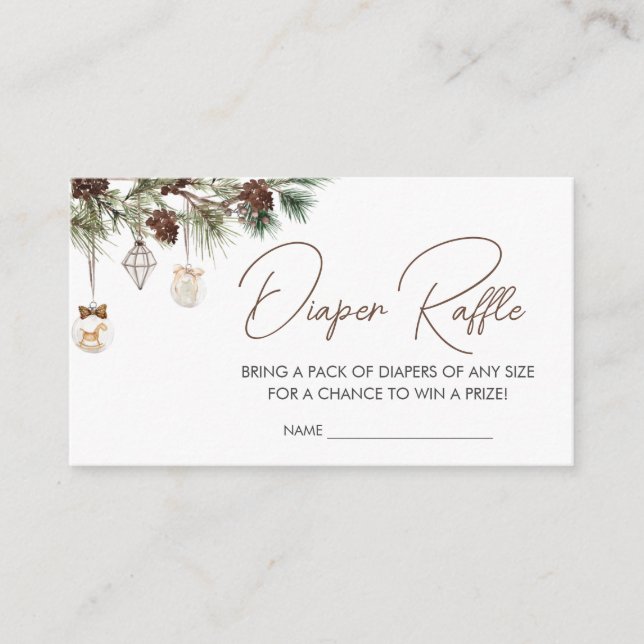 Cartão De Informações Feliz Pequena Fralda de Natal Raffle (Frente)